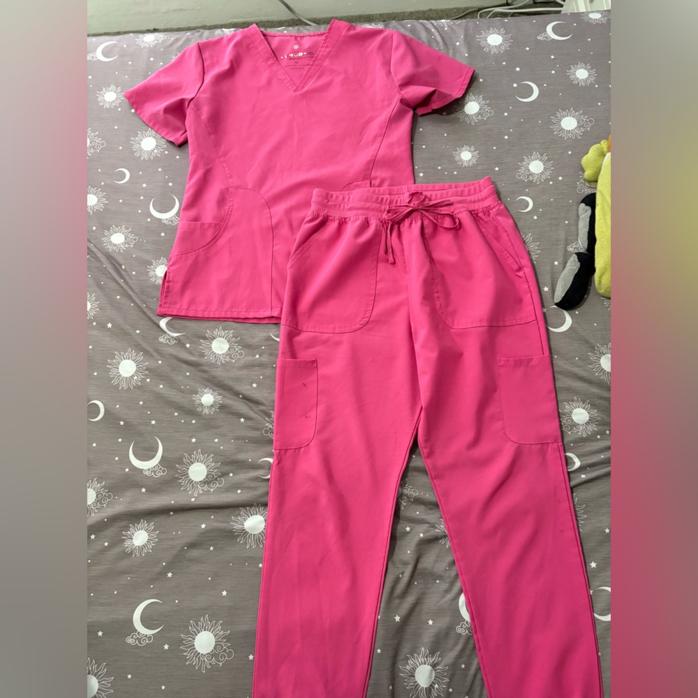 Vibrant Pink Women's Scrub Set